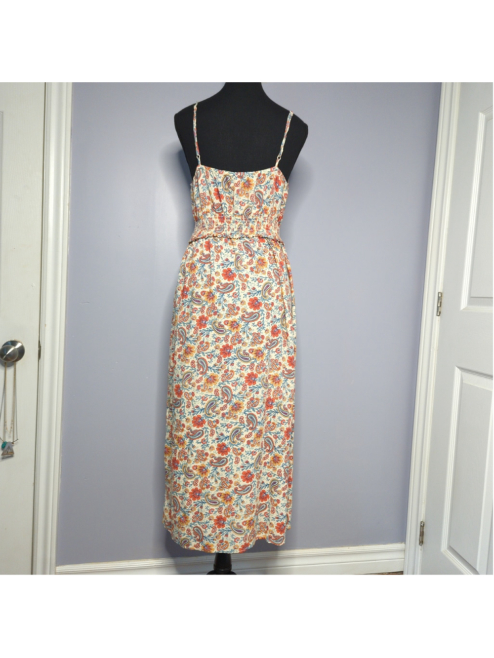 Patrons of Peace Boho Paisley Smocked Maxi Dress Size M Like New - Picture 8 of 14